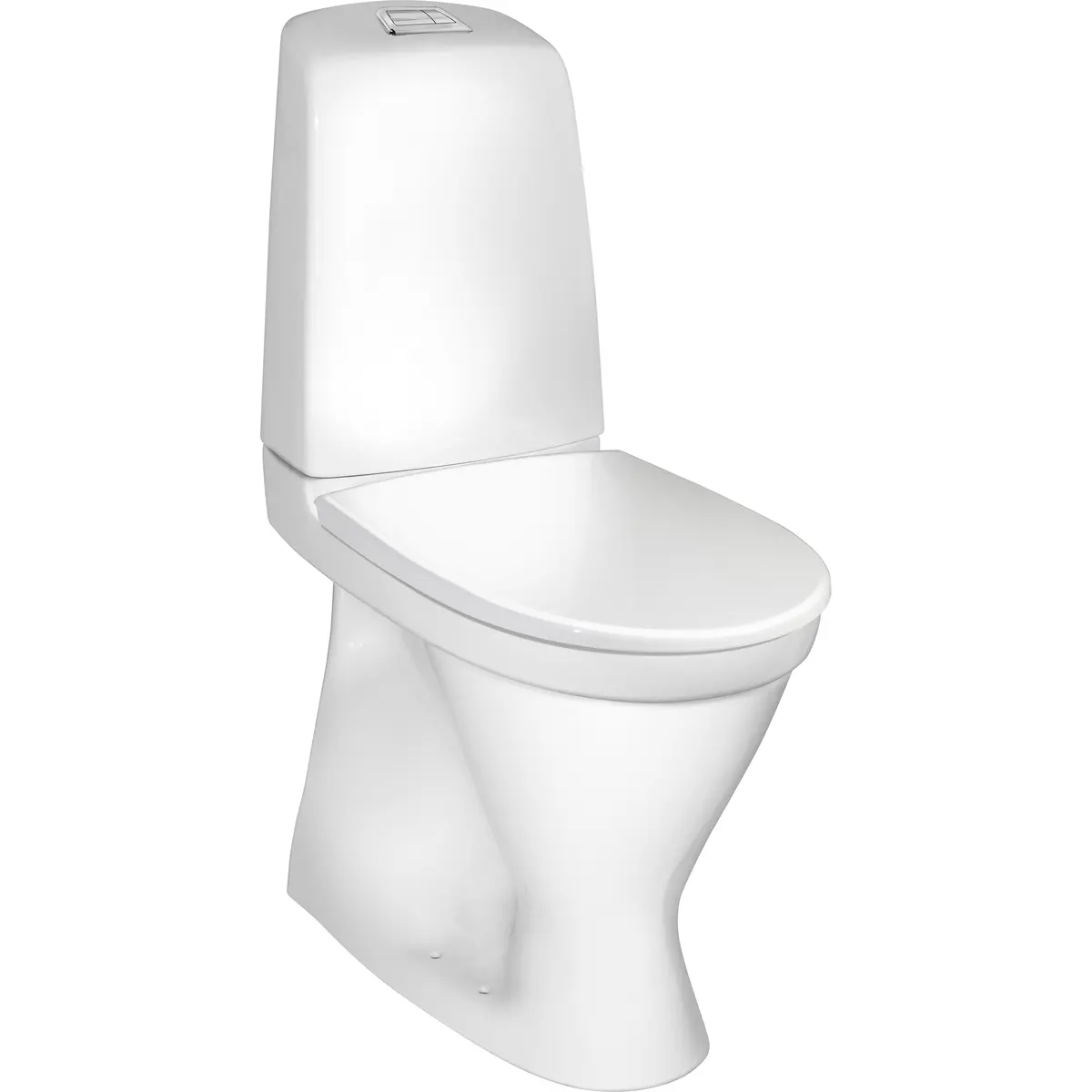 GUSTAVSBERG NAUTIC 1546 M/SKJULT S-LÅS, HYGIENIC FLUSH & LAV TRYKKNAPP, HØY MODELL