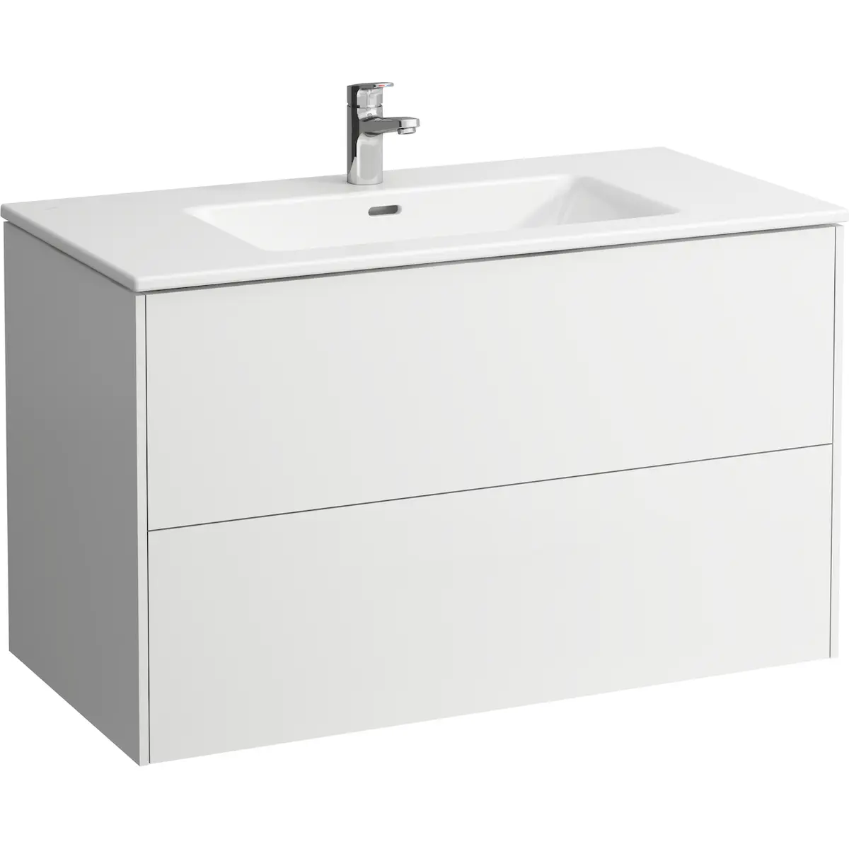 LAUFEN BASE MØBELPAKKE 100 CM M/ PRO S SLIM HÅNDVASK OG 2 SKUFFER, HVIT