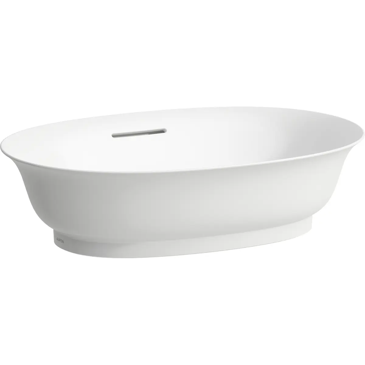 LAUFEN NEW CLASSIC SAPHIRKERAMIK OVAL SERVANT 55 CM M/OVERLØP, HVIT