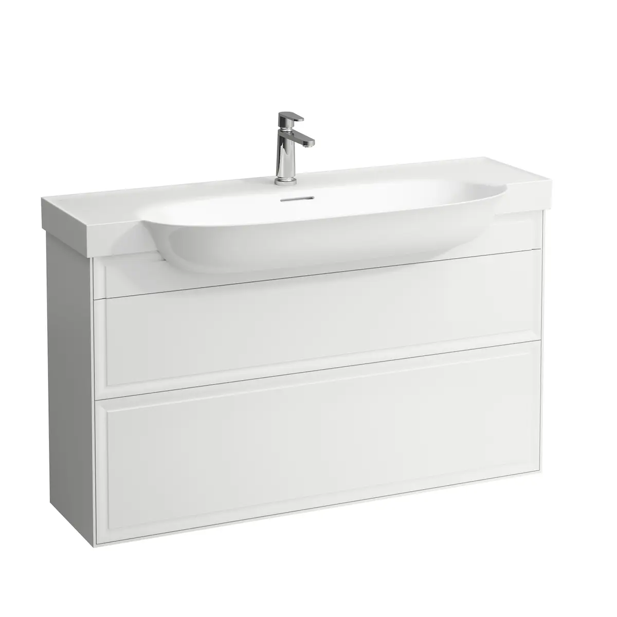 LAUFEN NEW CLASSIC SERVANTSKAP 120 CM 2 SKUFFER HVIT MATT