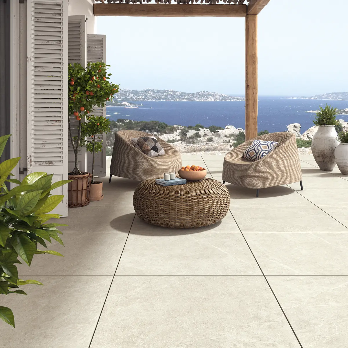 PIETRA ANTICA WHITE FLISHELLE 60X60 20MM
