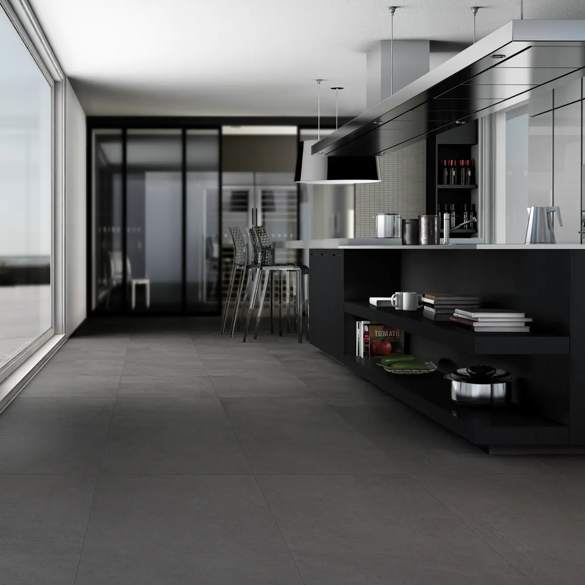 CEMENTO RASATO ANTRACITE 60X60 9MM