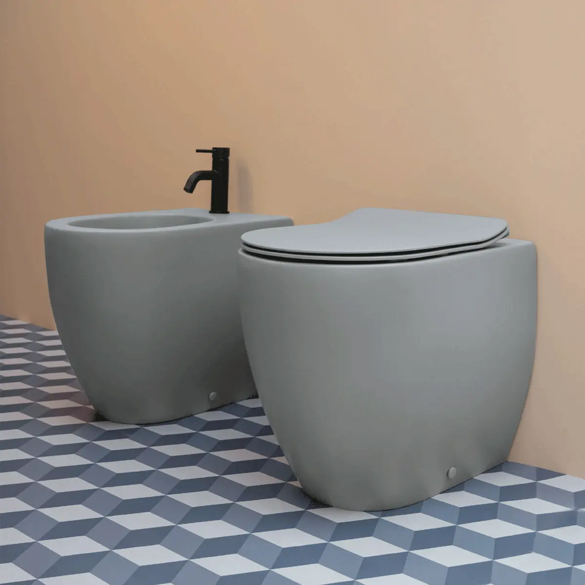 LAVABO GLOMP BTW BIDÉT MATT GRÅ