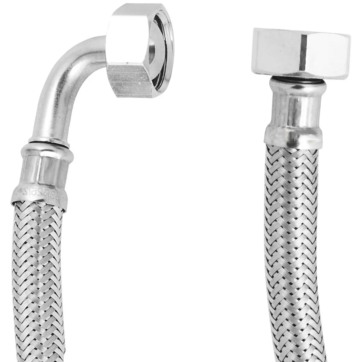 PEX TRYKKSLANGE TIL KABINETT 1/2" RETT X 1/2" VINKEL 150 CM