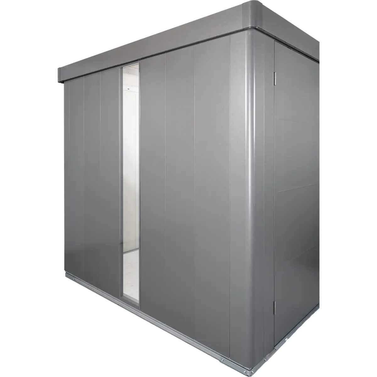 BIOHORT FARGET PANEL LAGET AV AKRYLGLASS REDSKAPSBOD NEO, MØRK GRÅ METALLIC