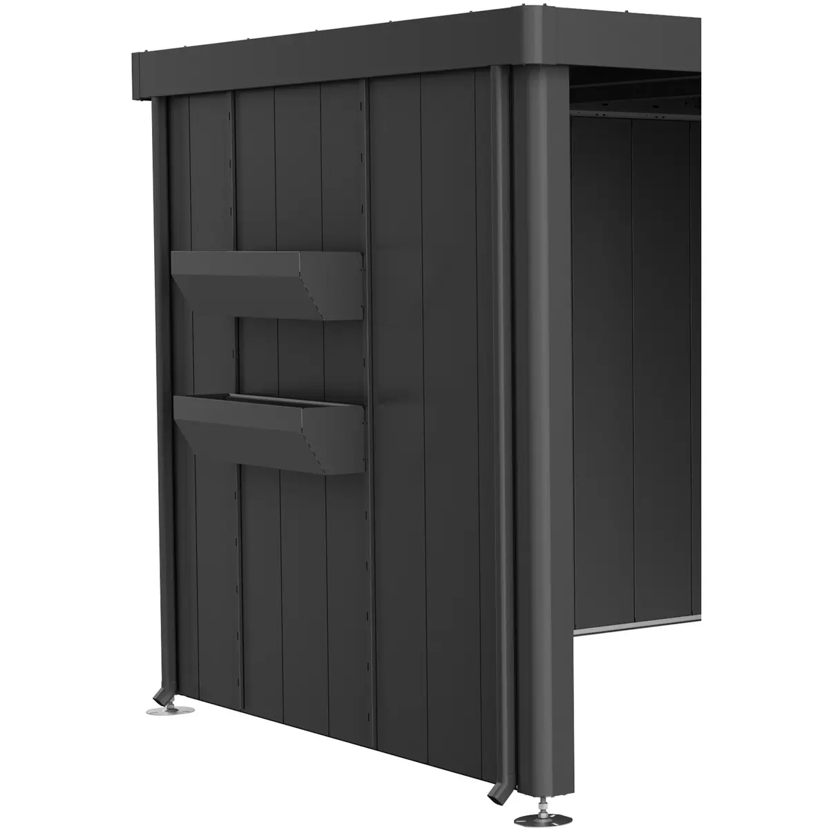 BIOHORT FLORABOARD FOR SIDETAK FOR REDSKAPSBOD NEO, MØRK GRÅ METALLIC