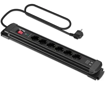 Andersson Surge protection 6-way with USB-ports 1,5m (12000A)