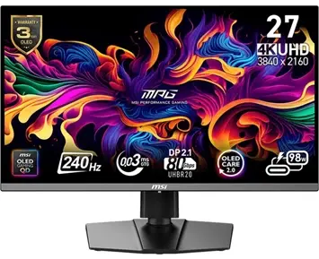 MSI 'MSI MPG 272URX QD-OLED / 26.5 / 3840 x 2160 / 240 Hz / 0.03ms / 2xHDMI,DP,USB-C / G-Sync'''