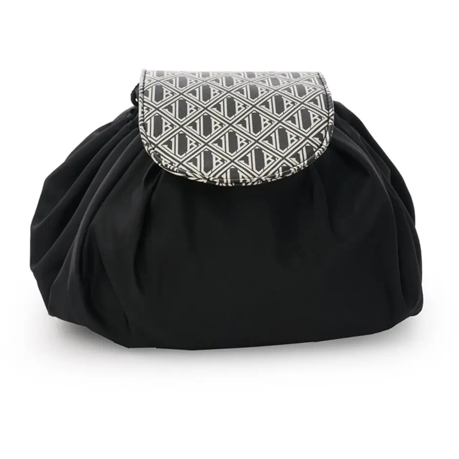 Ceannis JLB Round Drawstring Bag M Black-White 27x16x17 cm 1 pcs