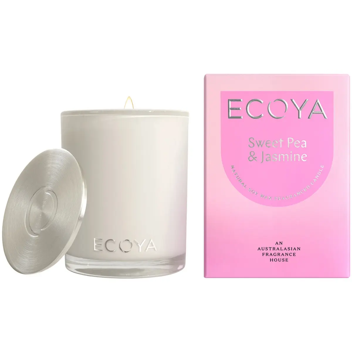 Ecoya Sweet Pea & Jasmine Duftlys 400 gr 80t brennetid