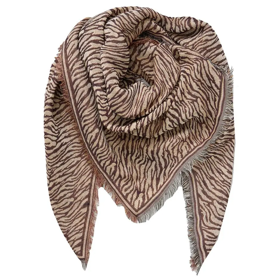 Becksöndergaard Mille Zebra Scarf Praline 100 x 100 cm