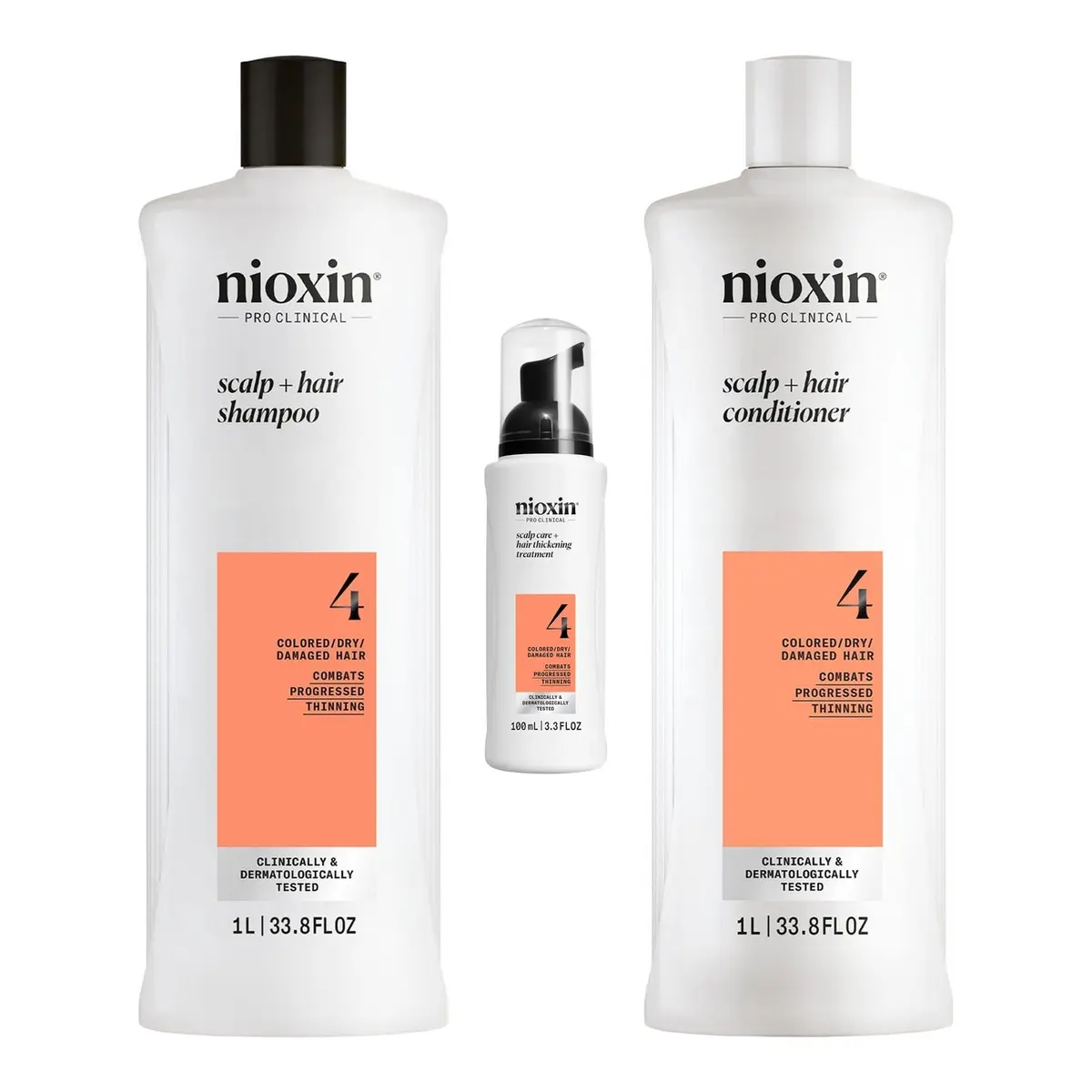 Nioxin Thicker Hair System – Shampoo, Treatment & Conditioner Shampoo 1000 Ml, Scalp Treatment 100 Ml, Conditioner 1000 ml 2100 ml