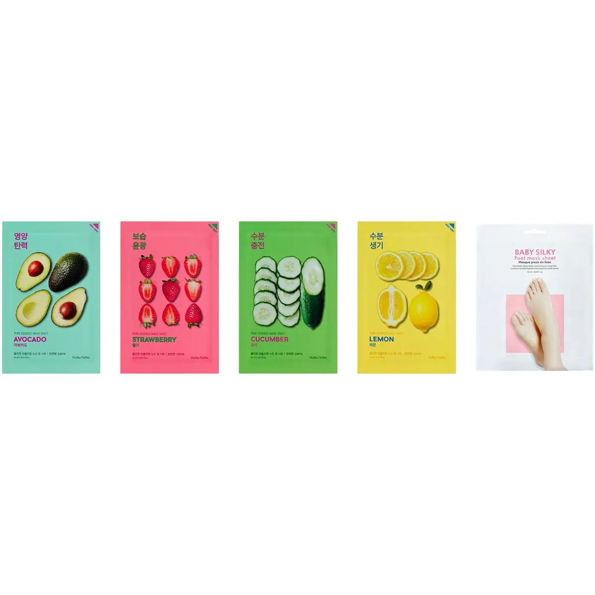 Holika Holika Ultimate Sheet Mask Discovery Set 4 X 20 ml Face Masks & 1 X 18 ml Foot Mask 98 ml