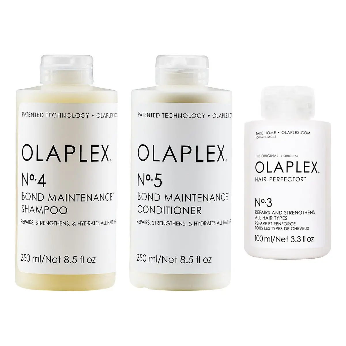 Olaplex Trio Treatment Hair Perfector 100 ml, Shampoo No4 250 ml, Conditioner No5 250 ml 600 ml