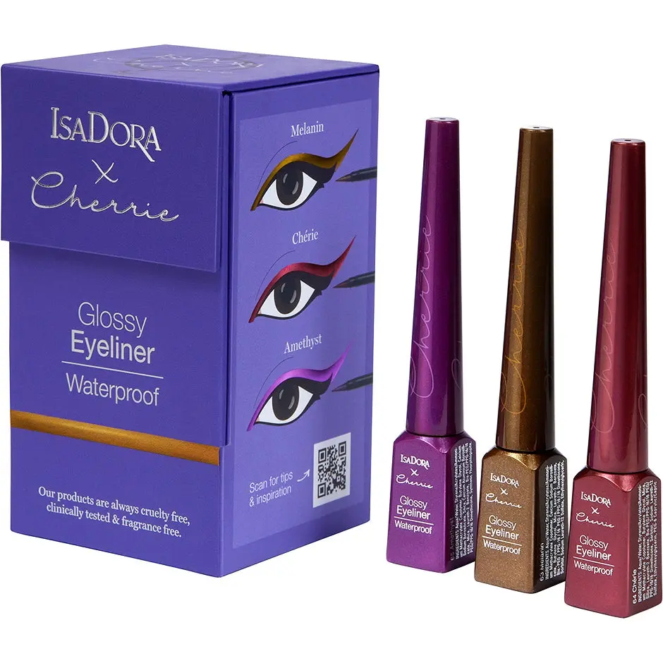 IsaDora x Cherrie Glossy Eyeliner Trio Melanin, Cherrie, Amethyst 11,1 g