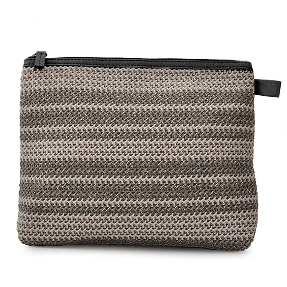Ceannis Cosmetic Medium Silver Straw 23x19x6 cm