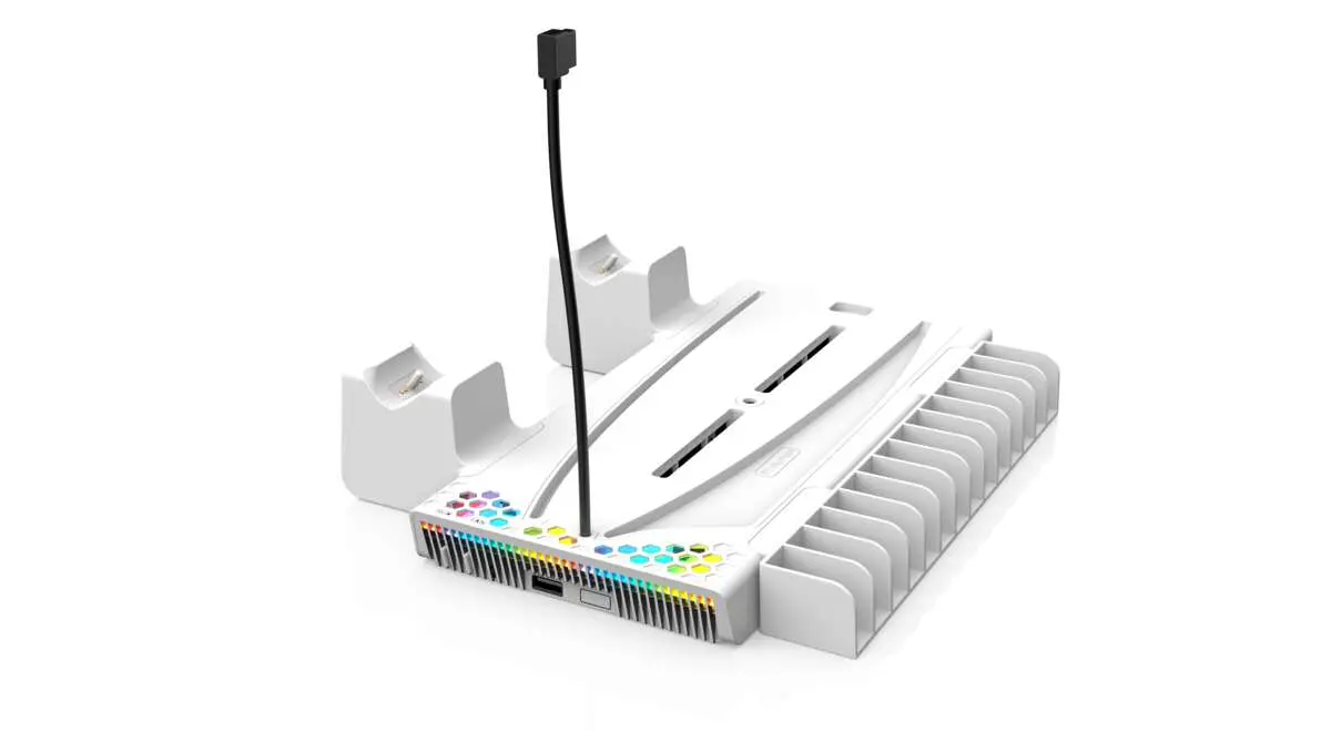 ONIVERSE Nexus 5 kjøle- og ladestativ - Hvit (PS5/PS5 Slim)