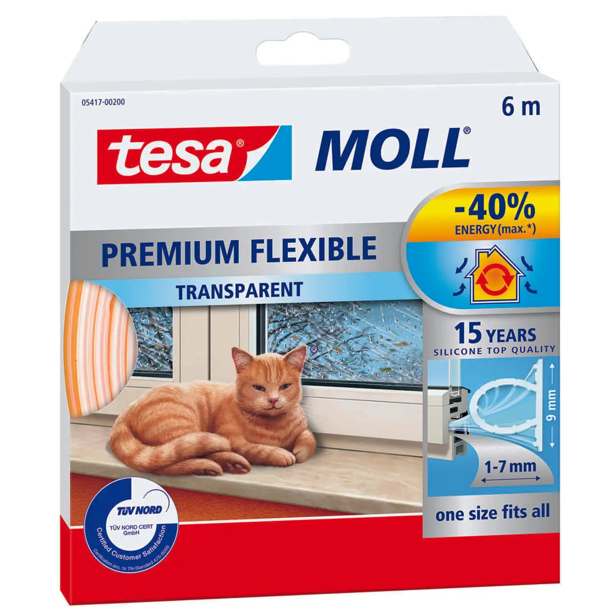 tesa® Premium Flexible transparent tetningslist