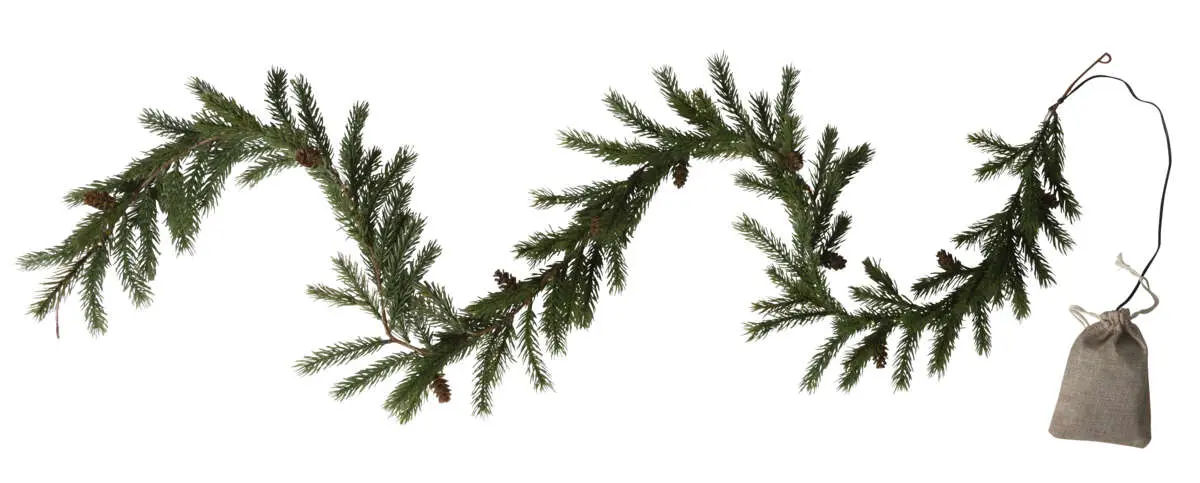 Girlander med kongler og lys