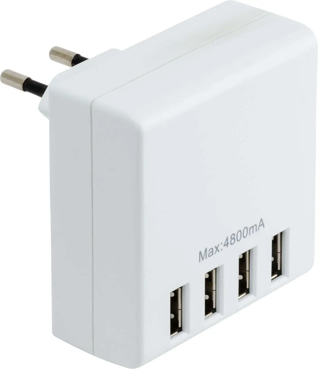 Geila dobbelstøpsel med 4 stykk USB-lader