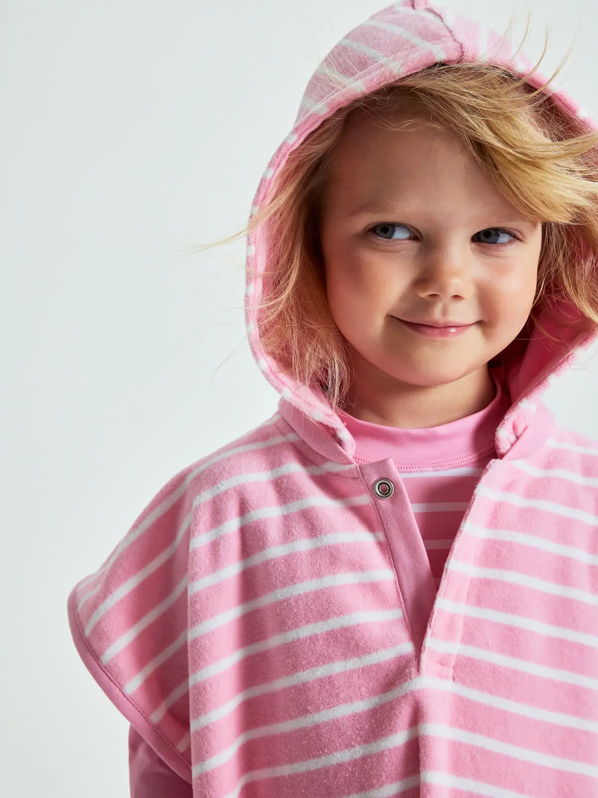 PO.P Badeponcho stripet - Rosa
