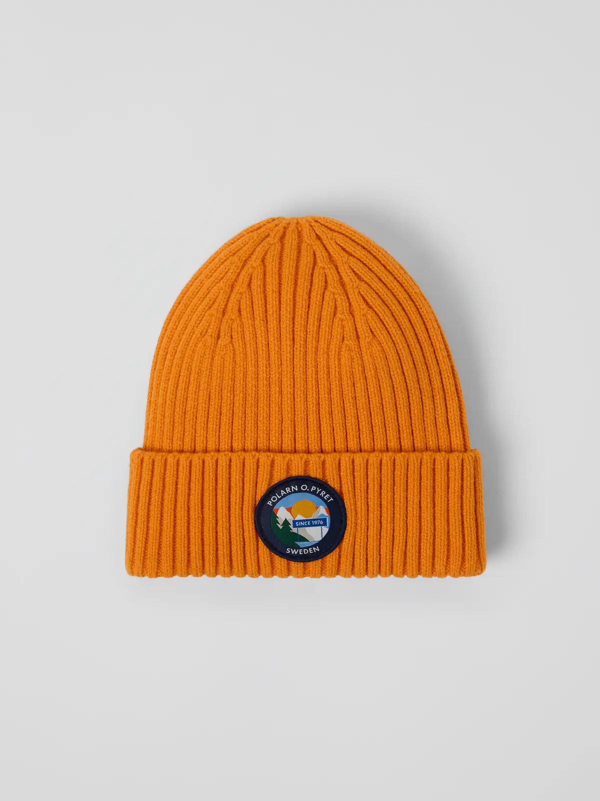PO.P Ribbestrikket lue ullblanding - Orange