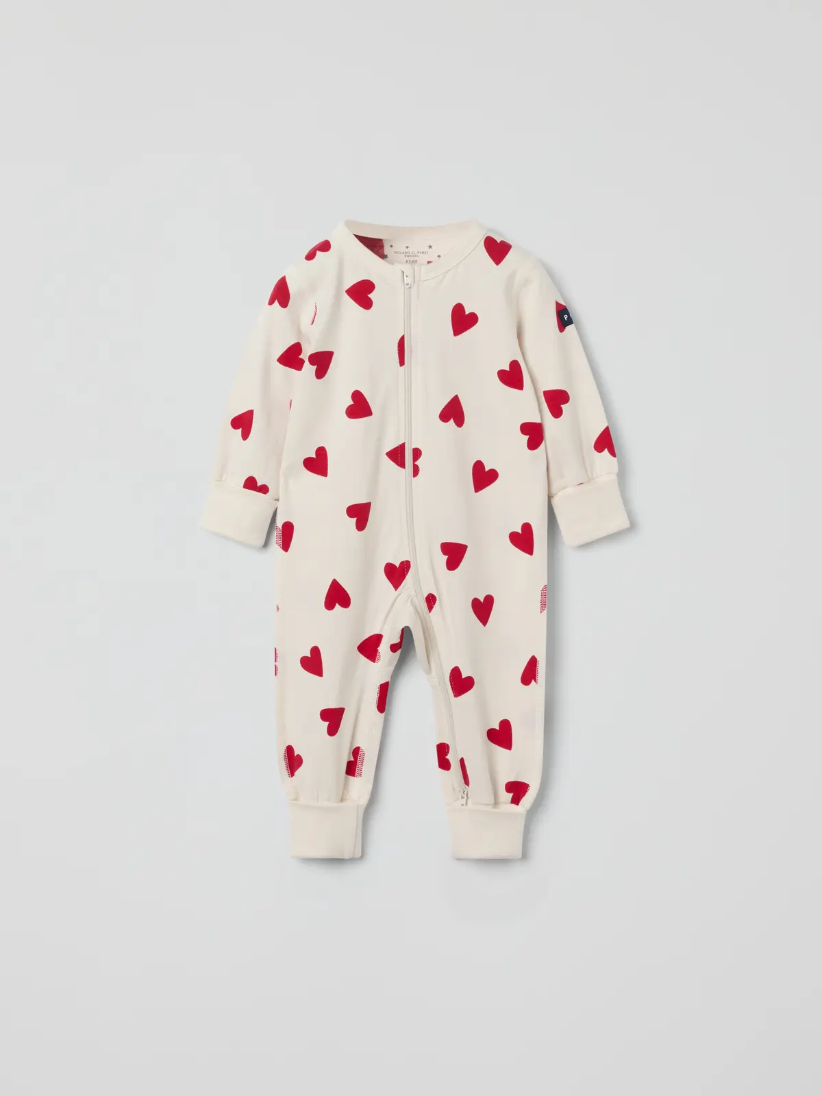 Polarn O. Pyret Hel pyjamas med hjerter - Off-white