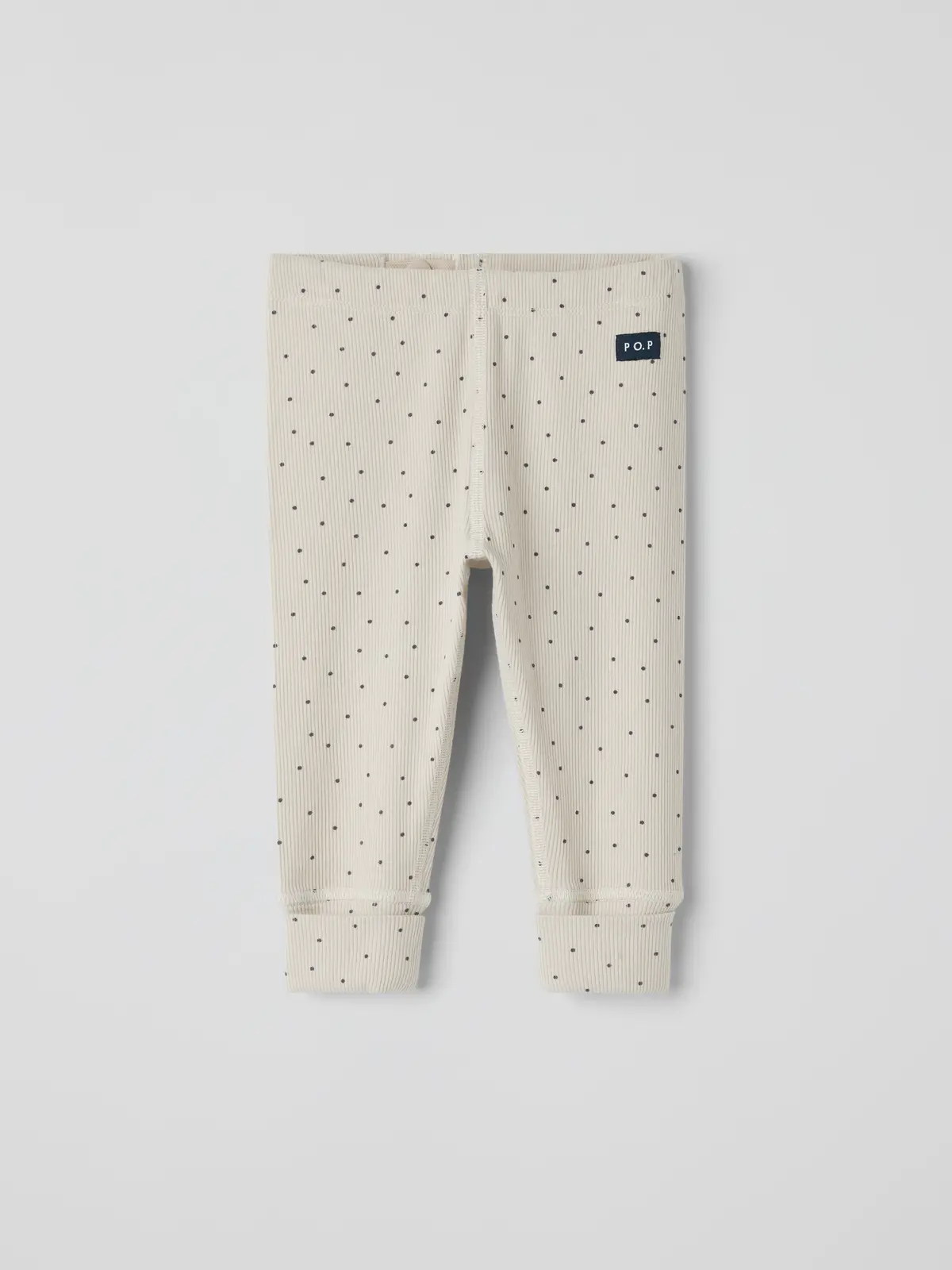 PO.P Ribbestrikket bukse prikkete - Beige