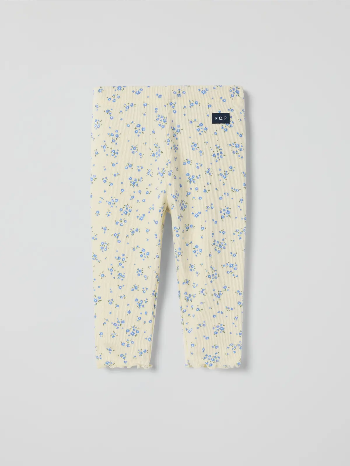 Polarn O. Pyret Ribbede leggings blomstrete - Gul