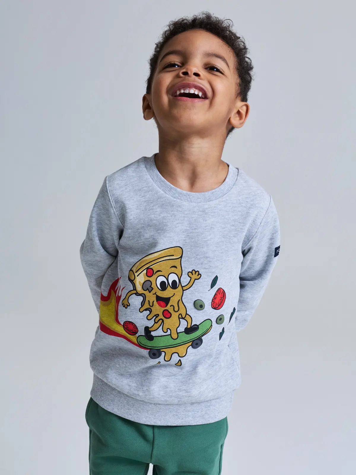 PO.P Sweatshirt Pizza - Gråmelange