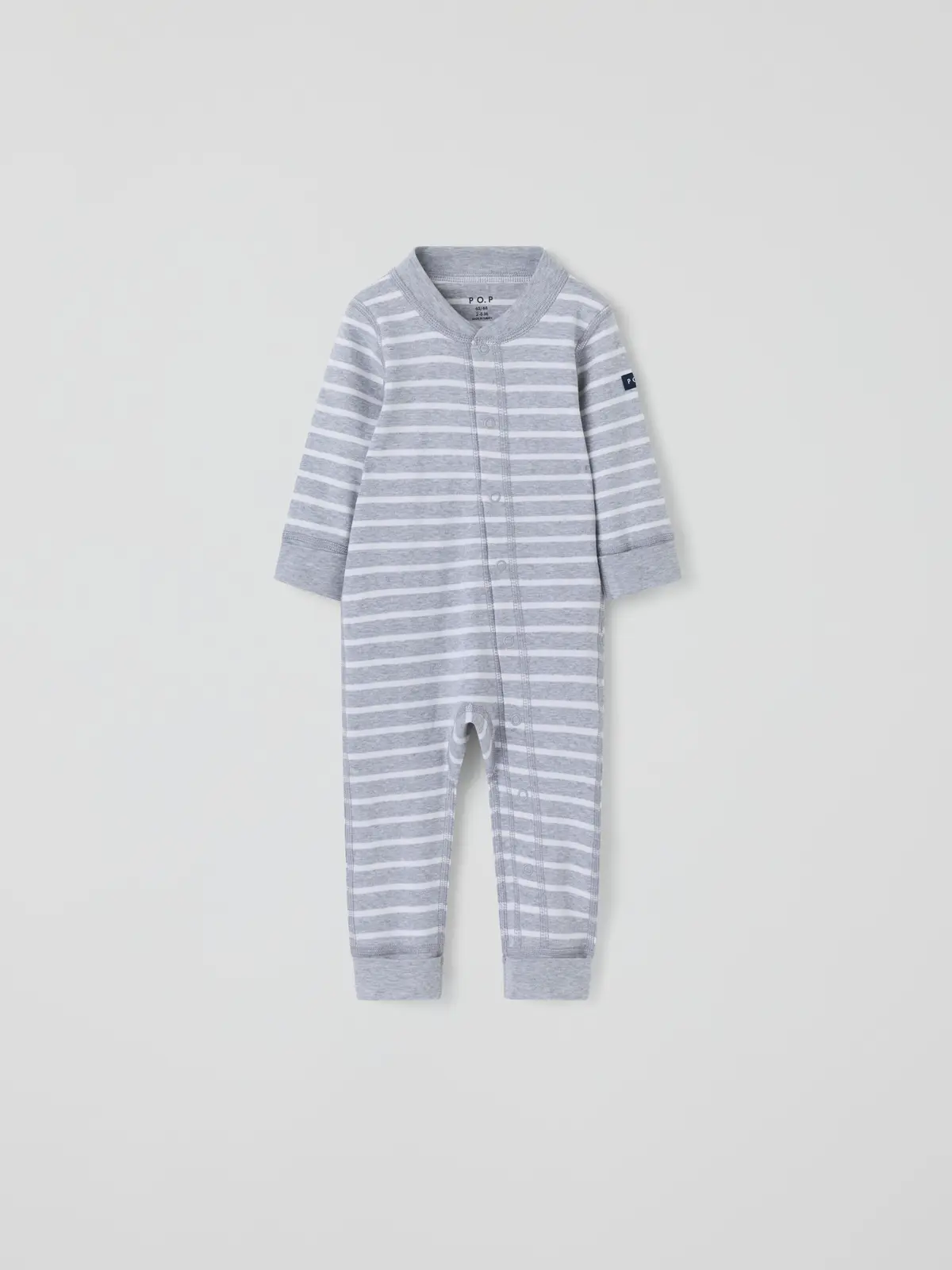 PO.P Pyjamasdress stripete - Gråmelange
