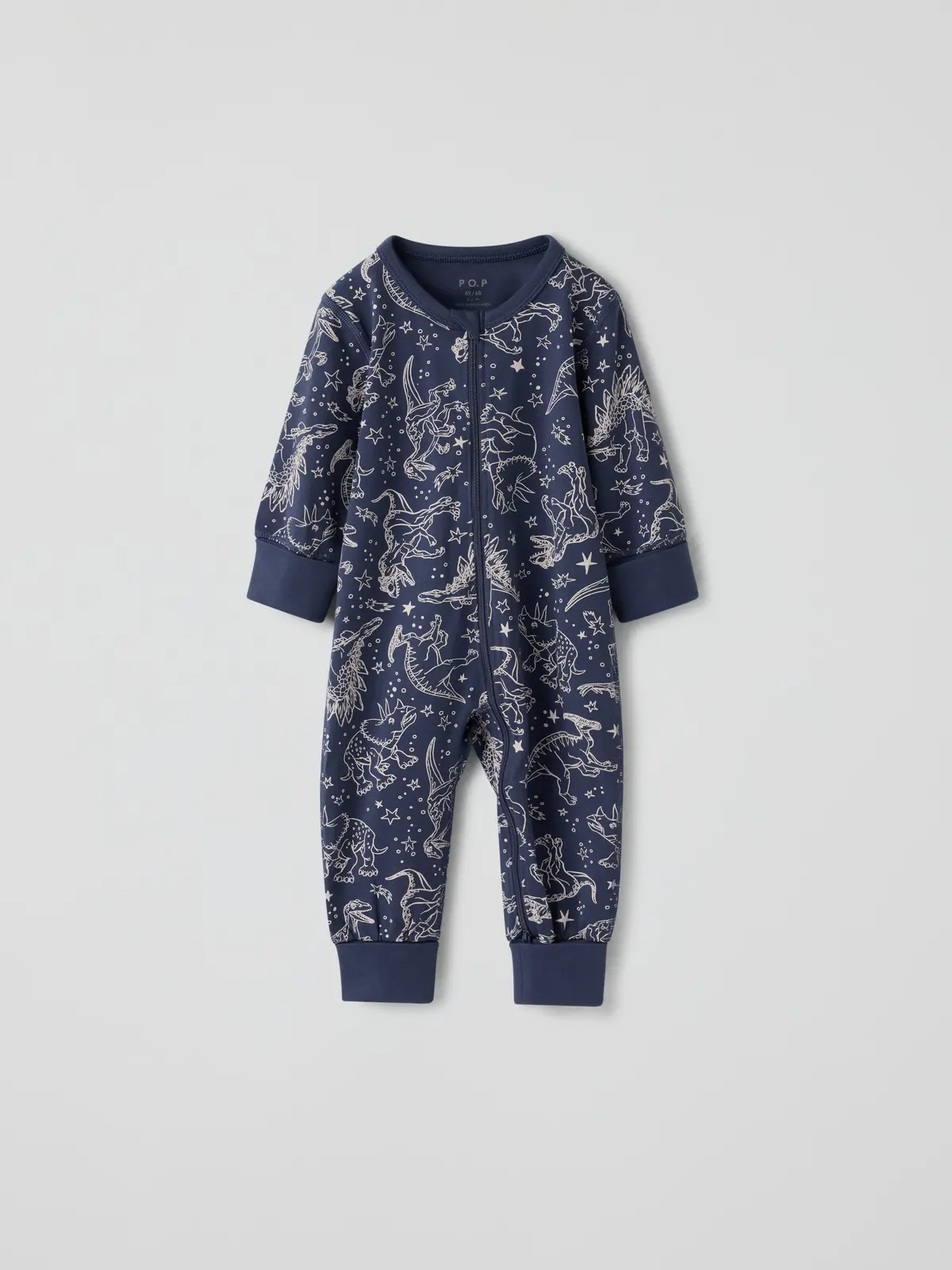 PO.P Pyjamasdress Dinosaurer - Blå