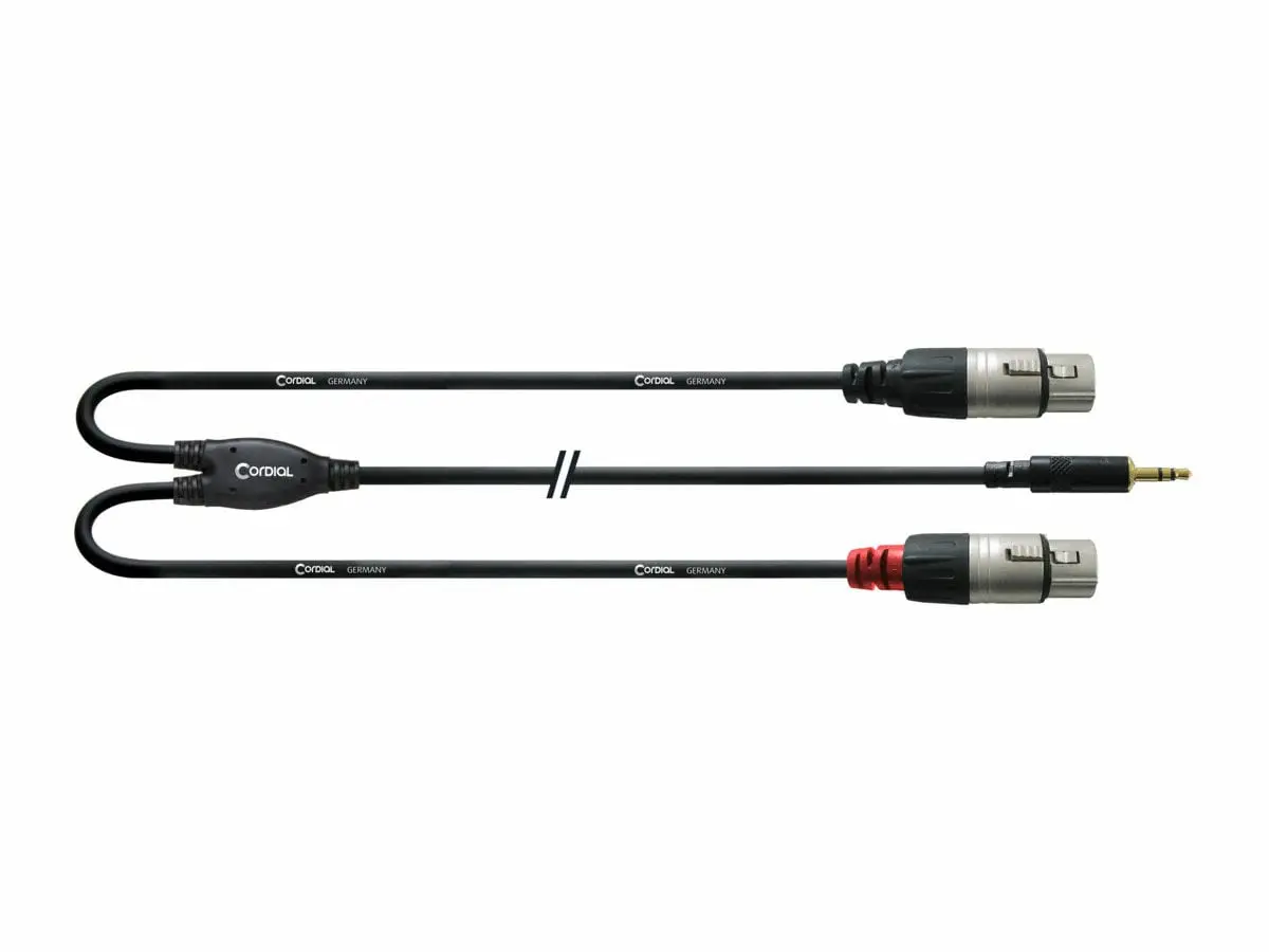 Lydkabel 3,5mm minitele stereo - 2 x XLR hunn