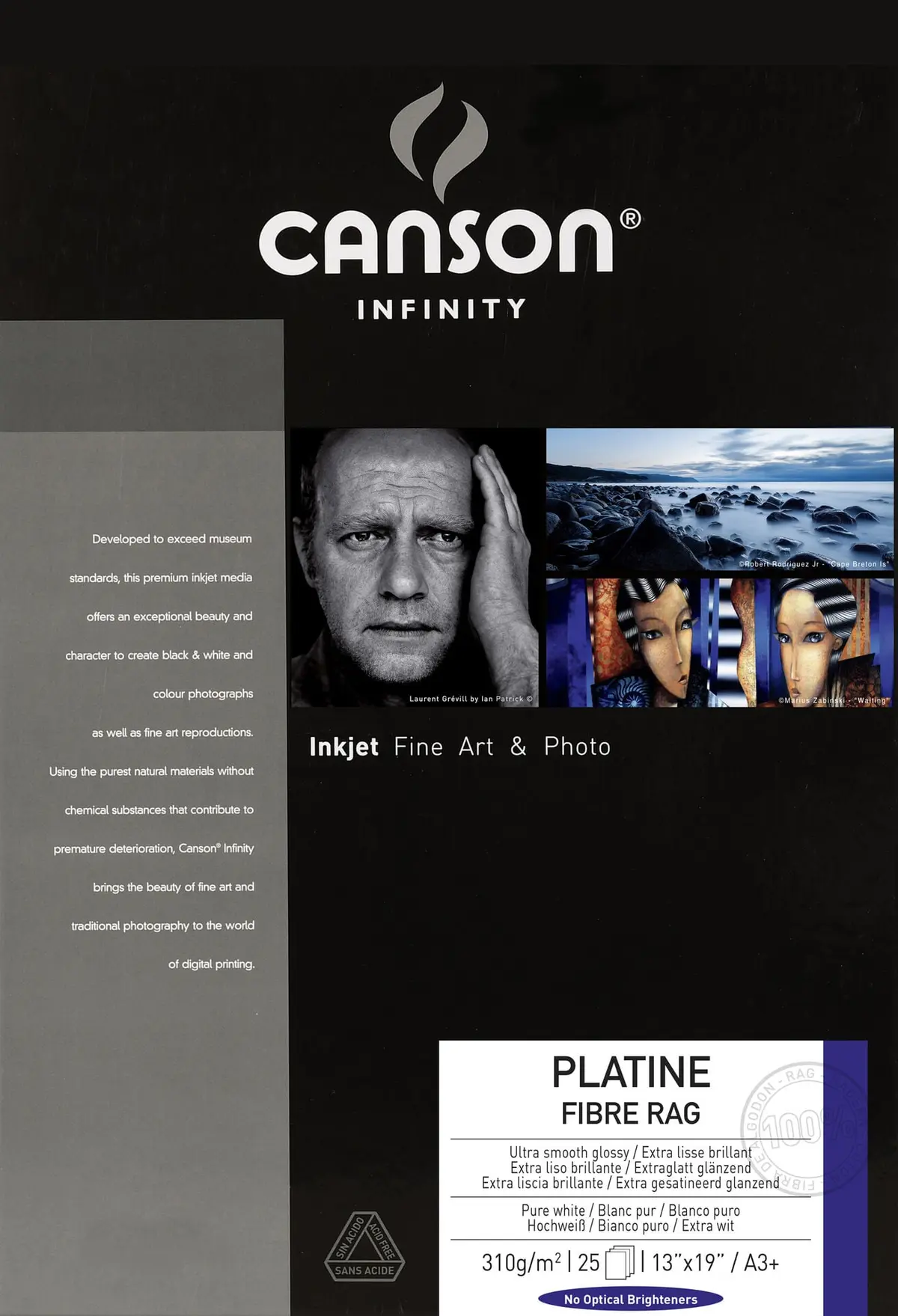 Fotopapper A2 Platine Fibre Rag 310 gr 25 blad