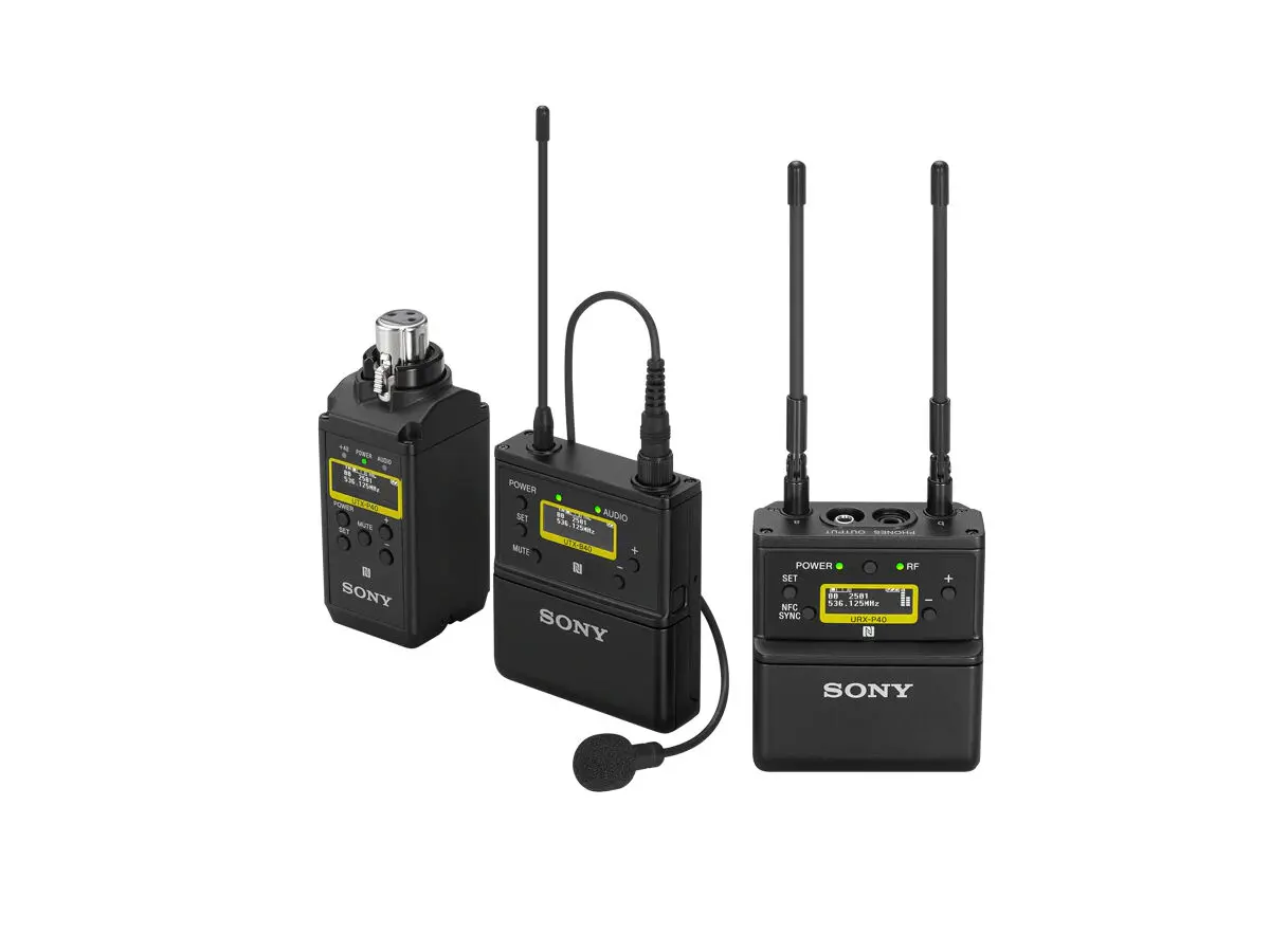 UWP-D26 Mygg + Trådløs sender UTX-B40 + Plug-on UTX-P40 + Kameramottaker URX-P40