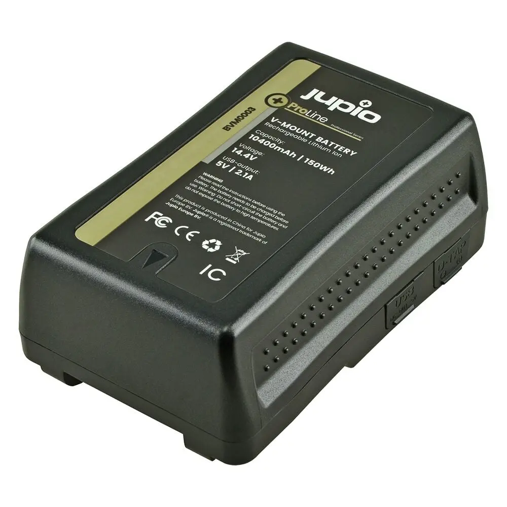 V-Mount batteri 14,4V 10400mAh 150Wh D-Tap, 5V USB 2.1A, DC utgang