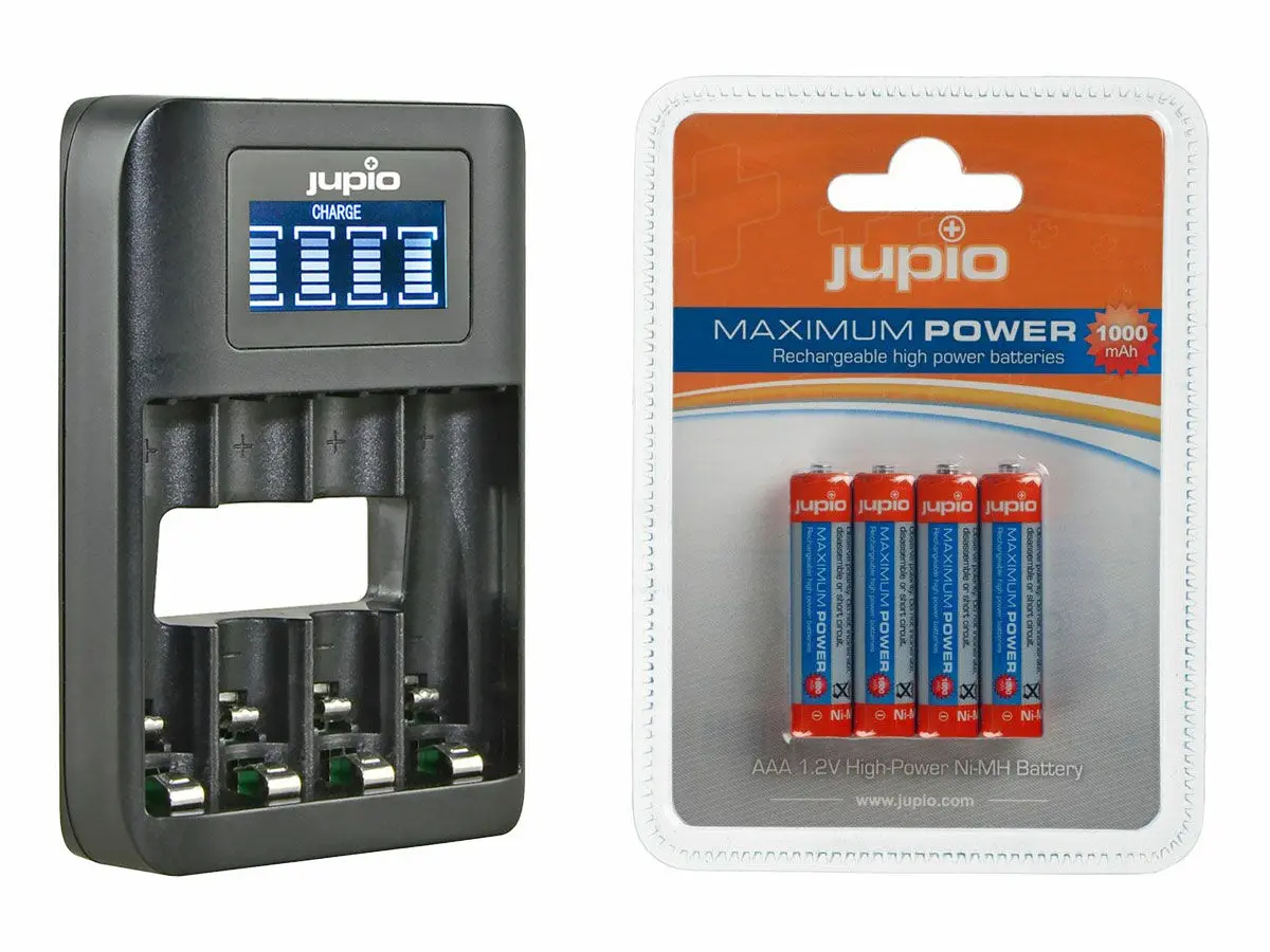 Rechargable Batteries AAA 4pcs + Charger