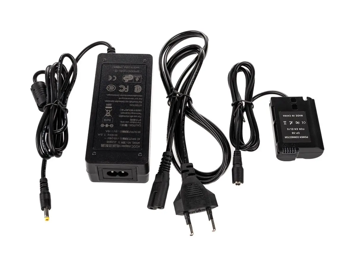 Nikon EN-EL15 Full Decoding Dummy Battery + EP-5B Power Adapter