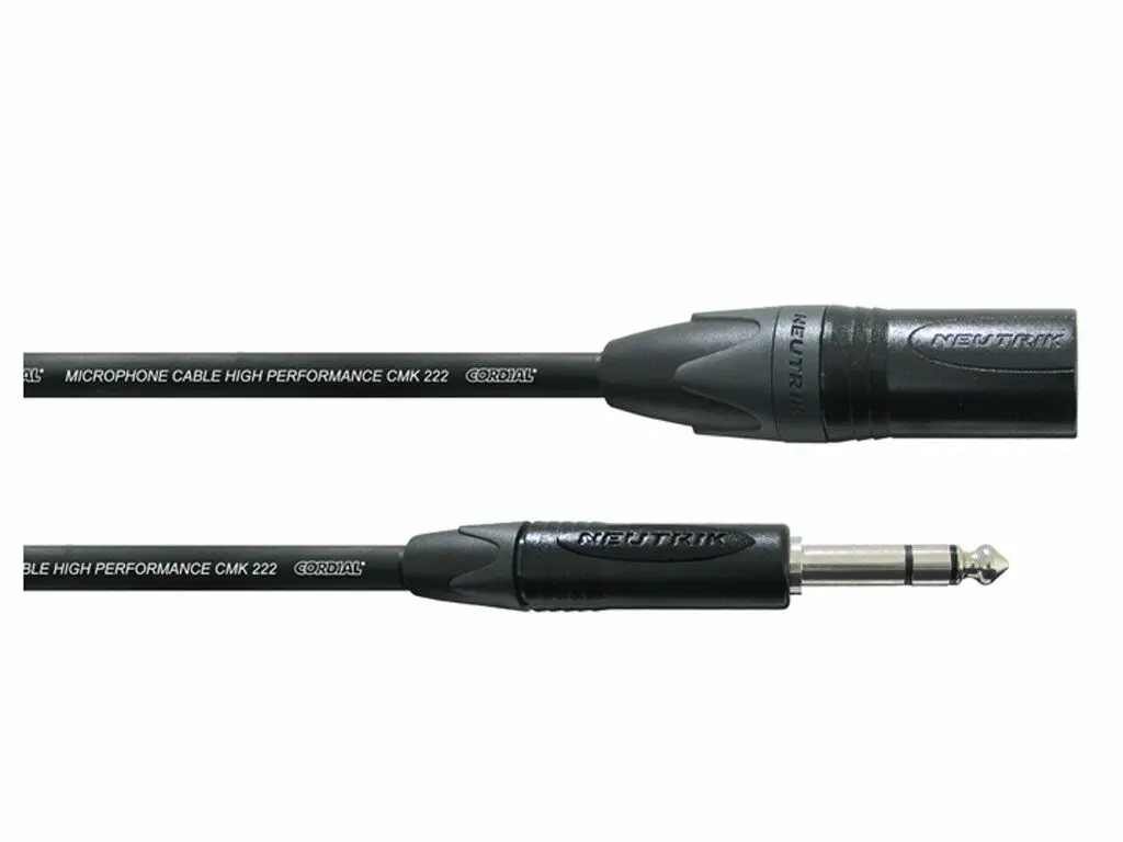 Lydkabel LR han - 6,3 mm telebalansert