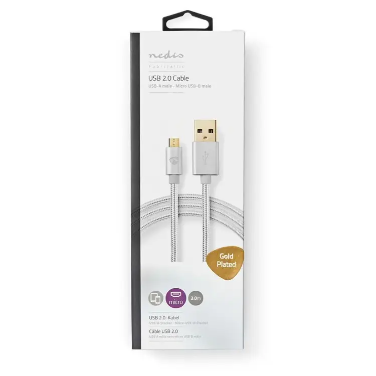 Lang USB-kabel i stoff