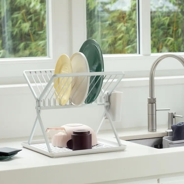 Sammenleggbart oppvaskstativ, Brabantia, lysegrå