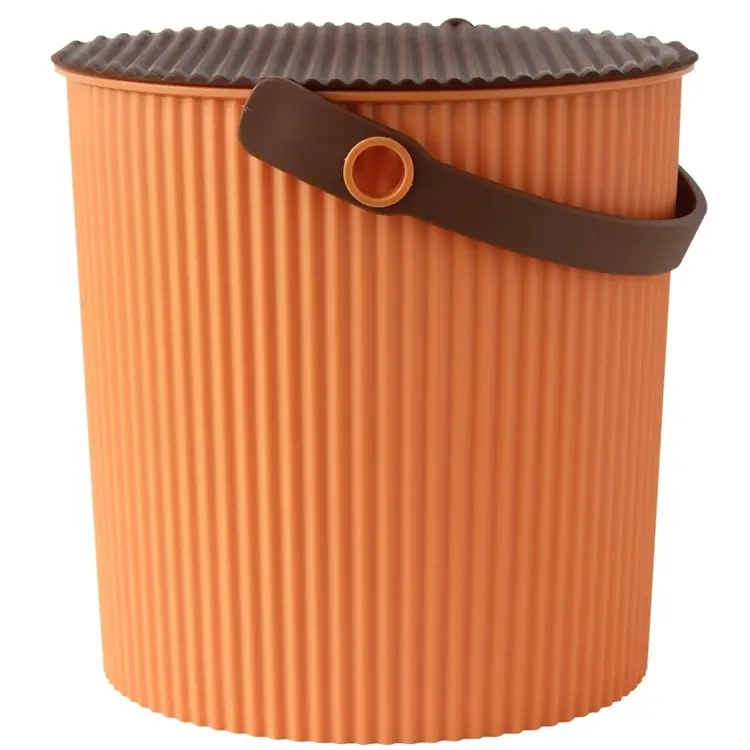 Bøtte med lokk 10L, Omnioutil, Aprikos/Brun