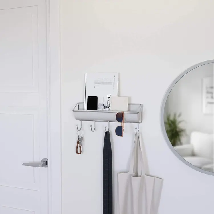 Knaggrekke med oppbevaring, UMBRA HAMMOCK ORGANIZER, 41,5 x H 18 cm lysegrå