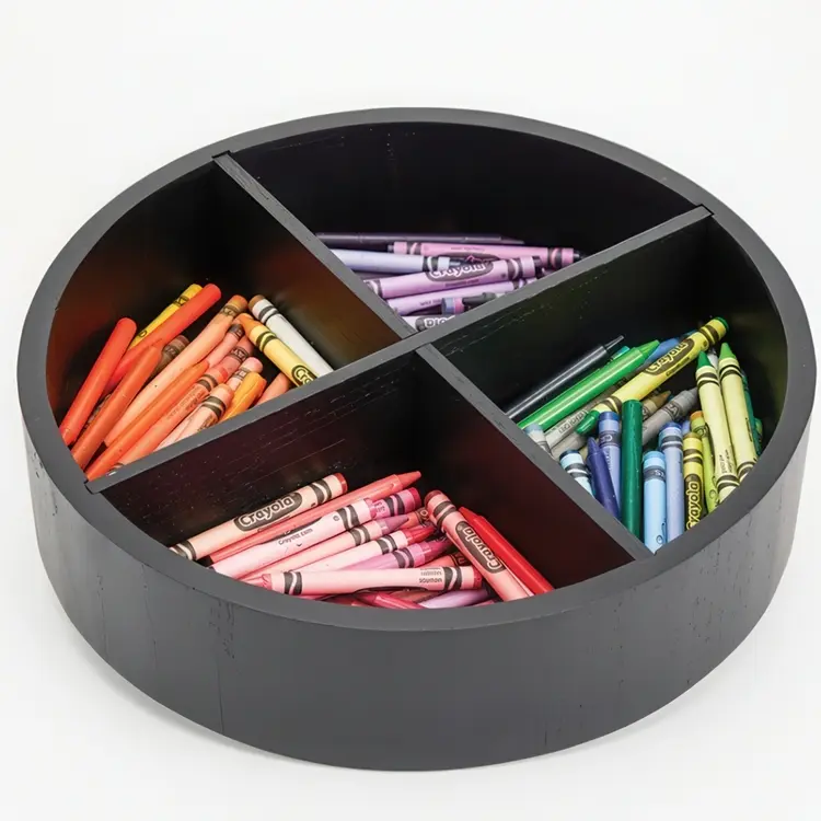 Dreieskive i tre med skillevegger, 30,5 cm, The Home Edit, Svart