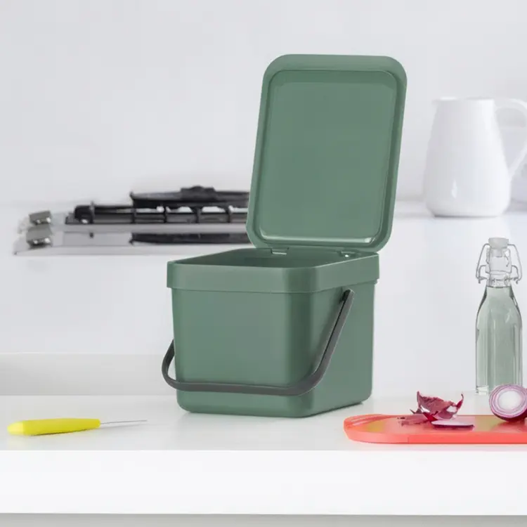 Avfallsbøtte med lokk og håndtak 6L, Brabantia, grønn