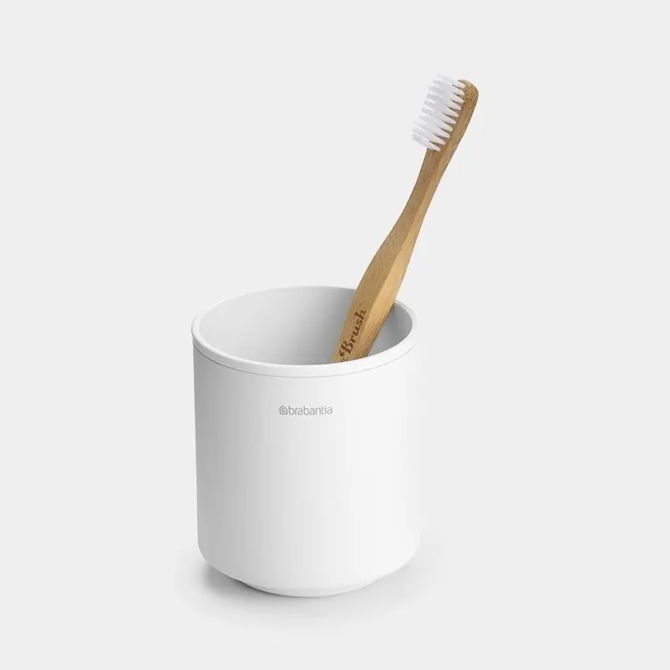 Tannbørsteglass i metall, Brabantia