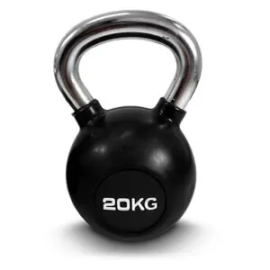 Kettlebell gummi/krom, 20 kg
