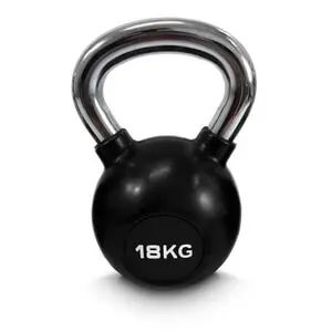 Kettlebell gummi/krom, 18 kg