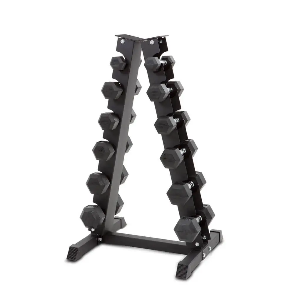 Hexmanualsett med stativ, 6-par: 2.5 - 15 kg
