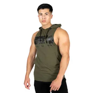Rogers Hooded Tank Top, army green, medium